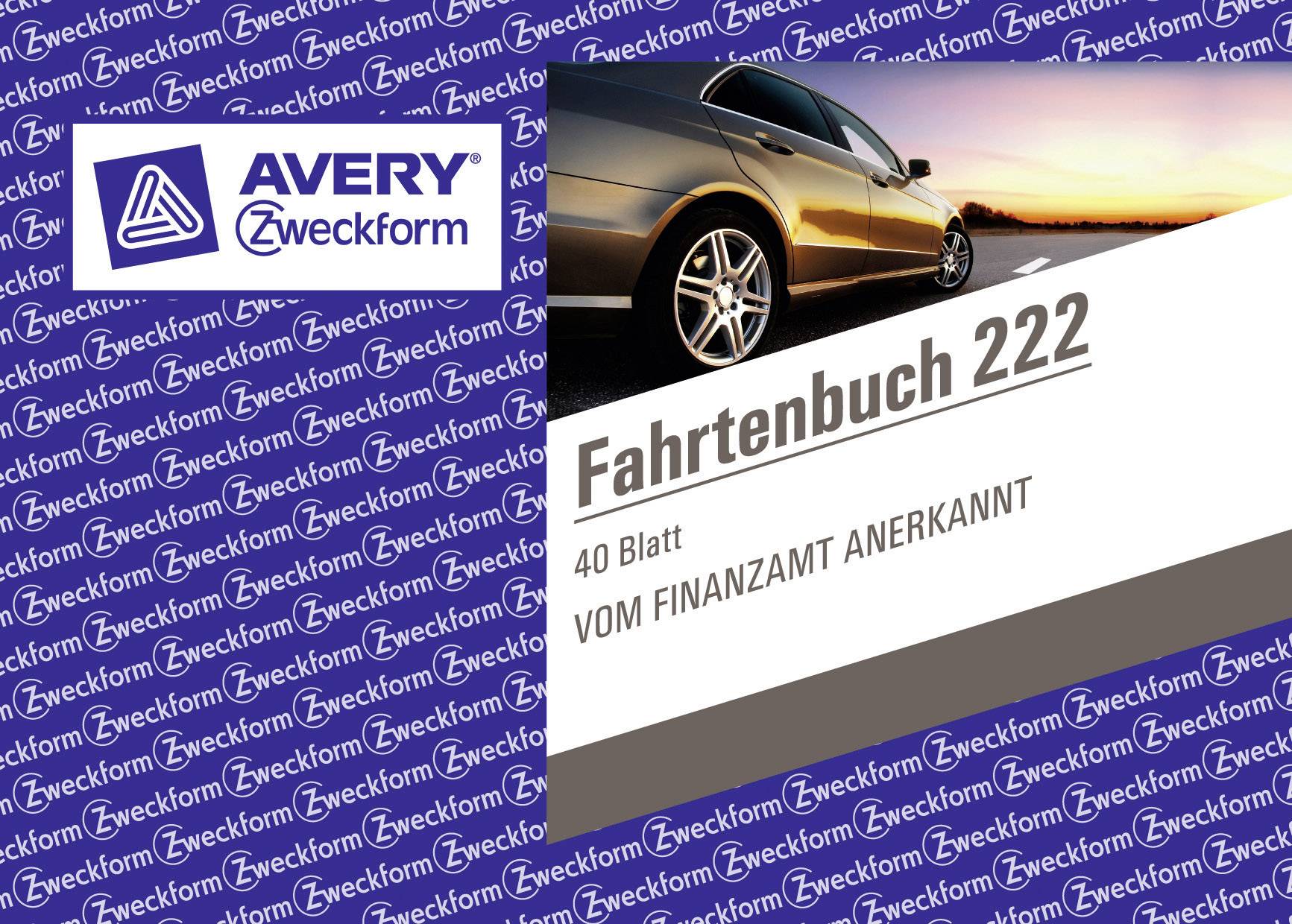 Avery Zweckform 222 Fahrtenbuch, für PKW, A6 quer, 40 Blatt, 5 St./Pack