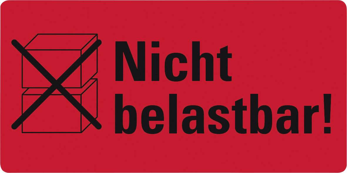 Warnetiketten Nicht belastbar! 100x50mm neon rot VE=200 Stück