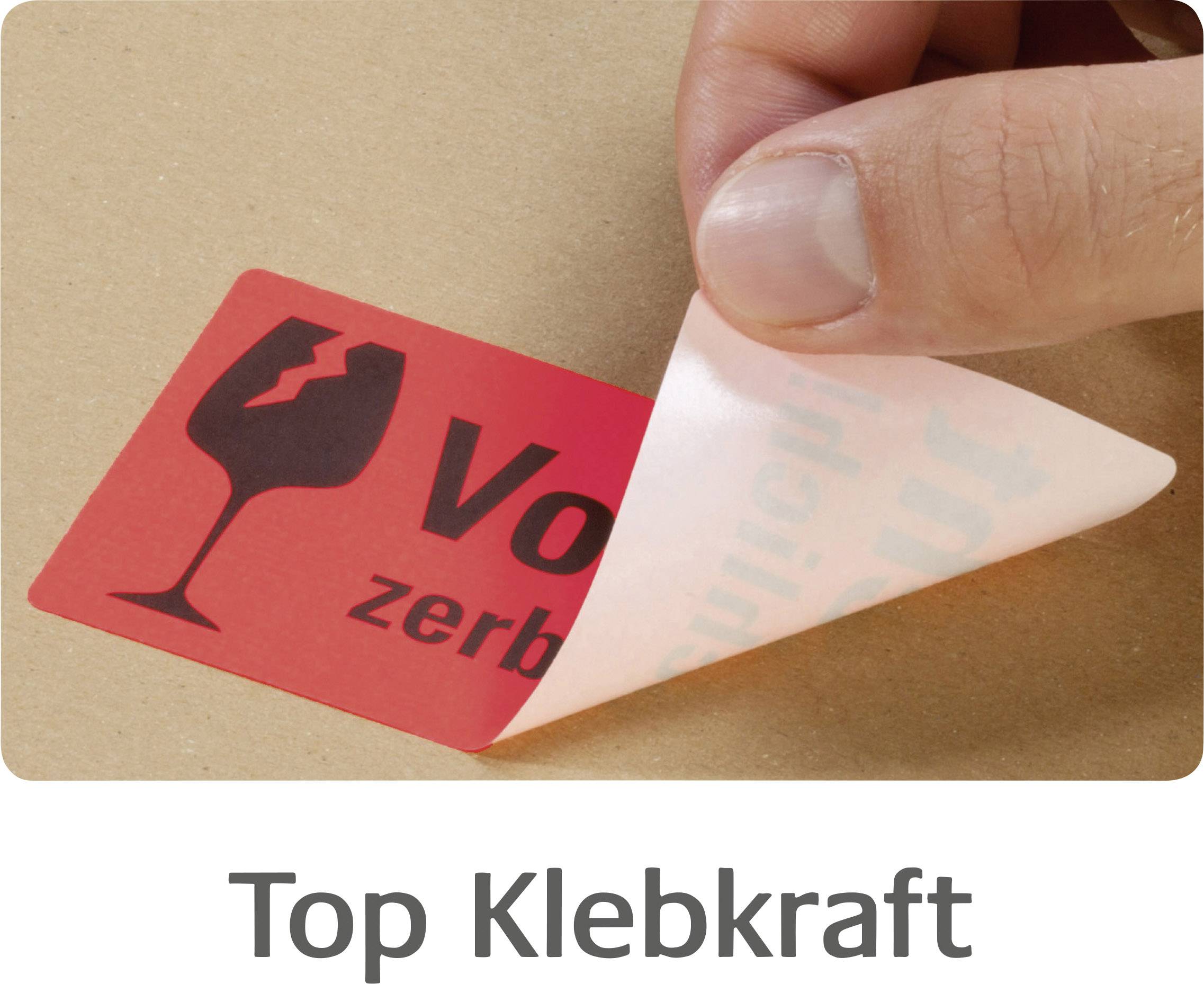 Warnetiketten Nicht belastbar! 100x50mm neon rot VE=200 Stück