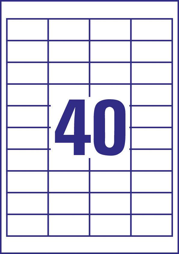 Avery-Zweckform 6126 Universal-Etiketten 48.5 x 25.4 mm Papier Weiß 400 St. Permanent haftend Tintenstrahldrucker, Laserdrucker, Farblaserdrucker