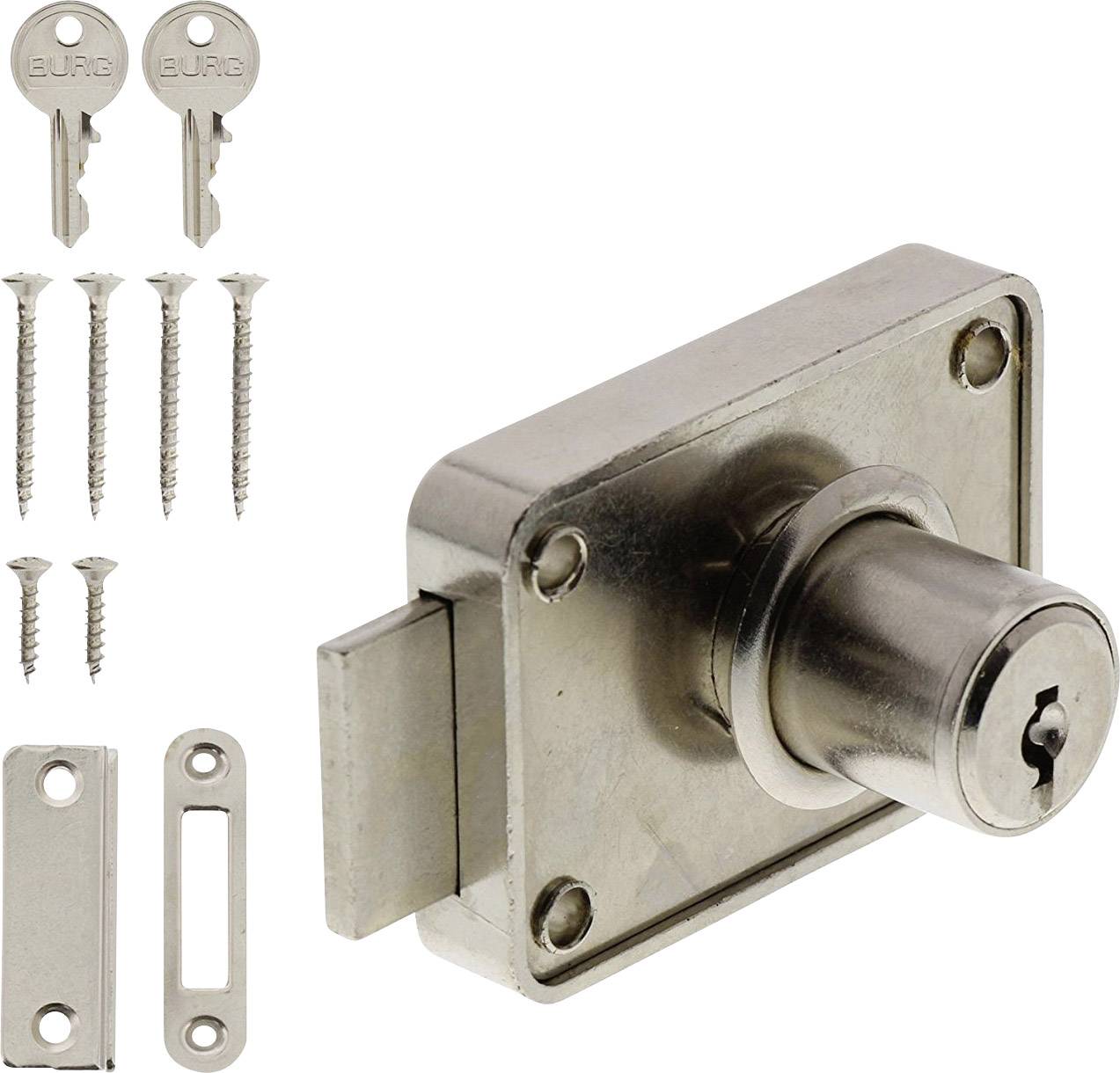 Burg Wächter MZ 83.SB Möbelschloss 172mm verschieden schließend Messing (poliert) Schlüsselschloss