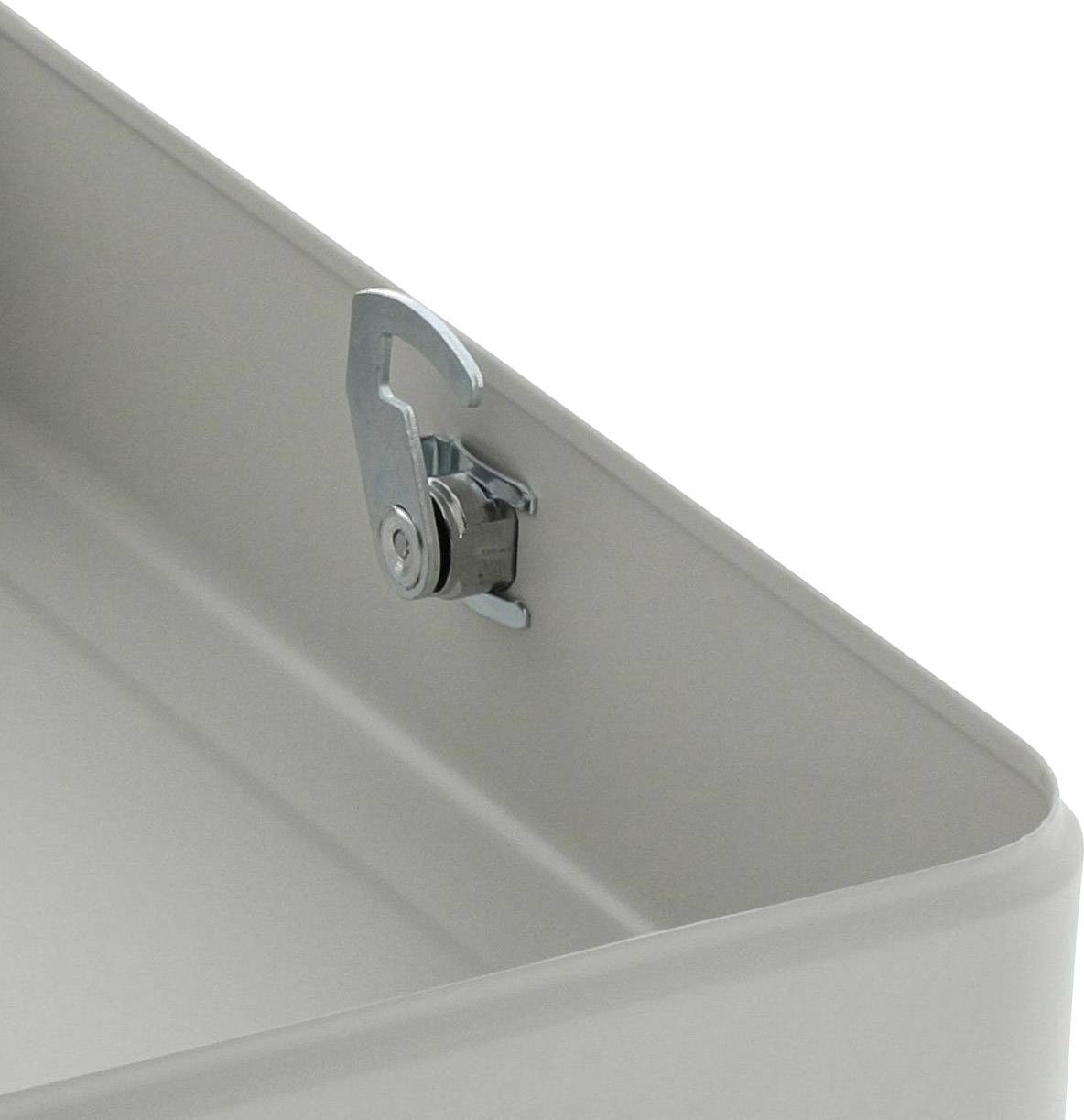 Metall-Eckverbindung mit Verschluss-Clip, dient zur Sicherung und Stabilisierung von Konstruktionen.