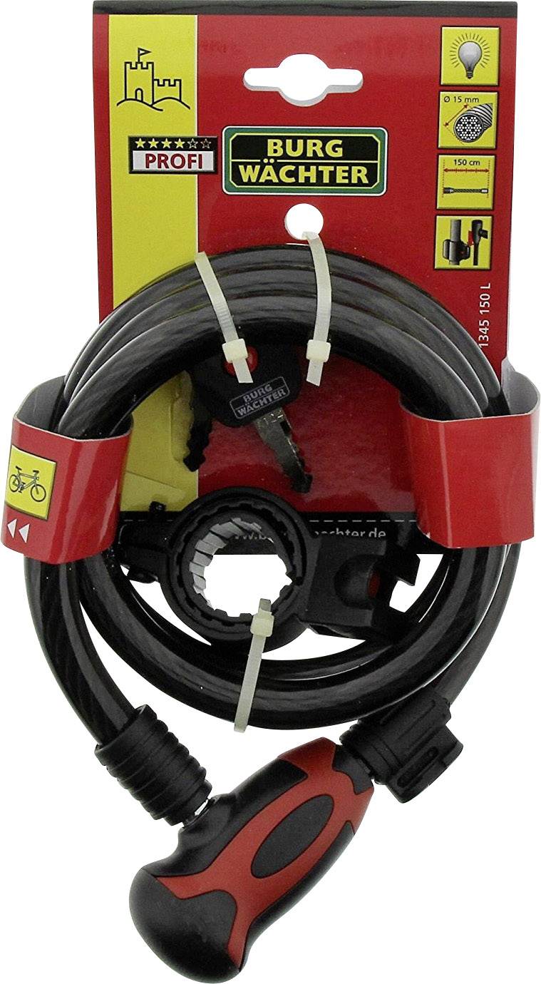 Burg Wächter 1345 150 L Spiralkabelschloss wechselnd Schlüsselschloss