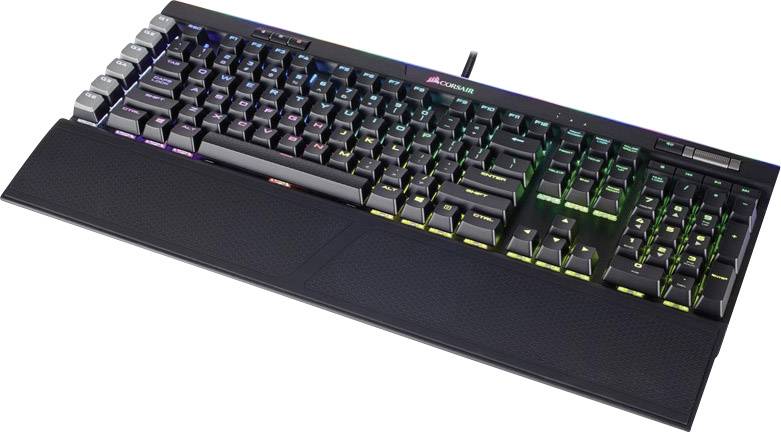 Corsair K95 RGB Plat sp USB Gaming-Tastatur Deutsch, QWERTZ Schwarz Beleuchtet, USB-Anschluss, Handballenauflage, Integrierter Profilspeicher
