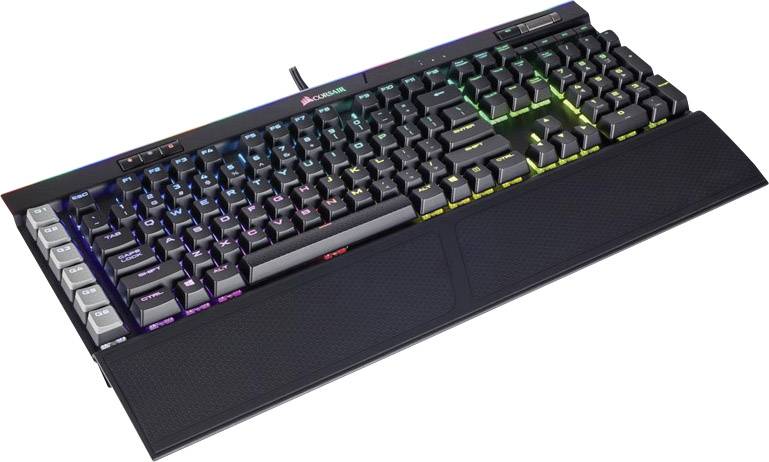 Corsair K95 RGB Plat sp USB Gaming-Tastatur Deutsch, QWERTZ Schwarz Beleuchtet, USB-Anschluss, Handballenauflage, Integrierter Profilspeicher