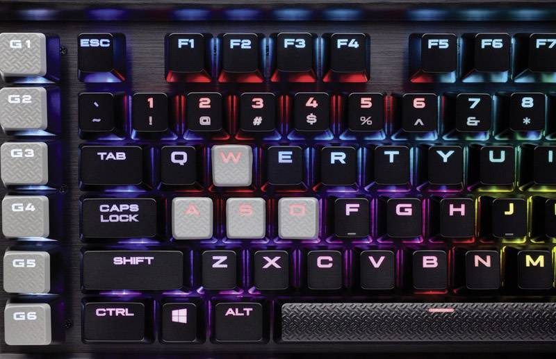 Corsair K95 RGB Plat sp USB Gaming-Tastatur Deutsch, QWERTZ Schwarz Beleuchtet, USB-Anschluss, Handballenauflage, Integrierter Profilspeicher