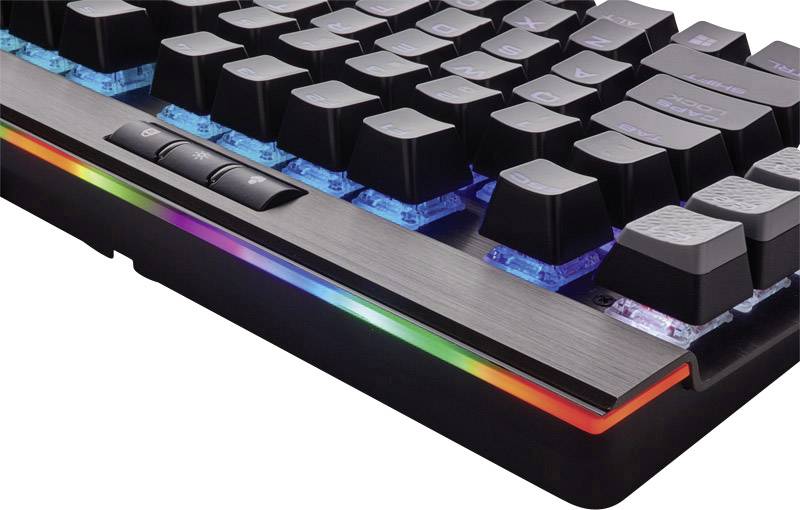 Corsair K95 RGB Plat sp USB Gaming-Tastatur Deutsch, QWERTZ Schwarz Beleuchtet, USB-Anschluss, Handballenauflage, Integrierter Profilspeicher