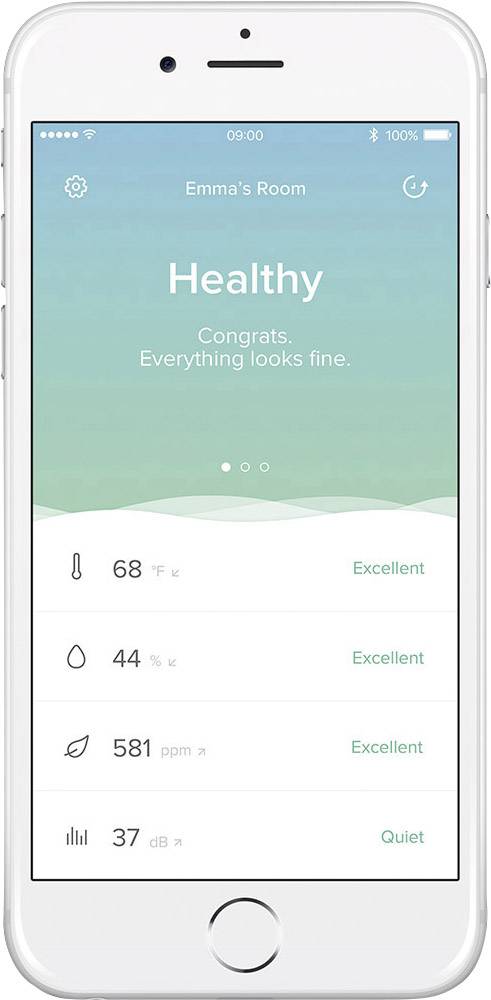 Netatmo Healthy Home Coach NE1020ZZ Thermo-/Hygrometer App basierend
