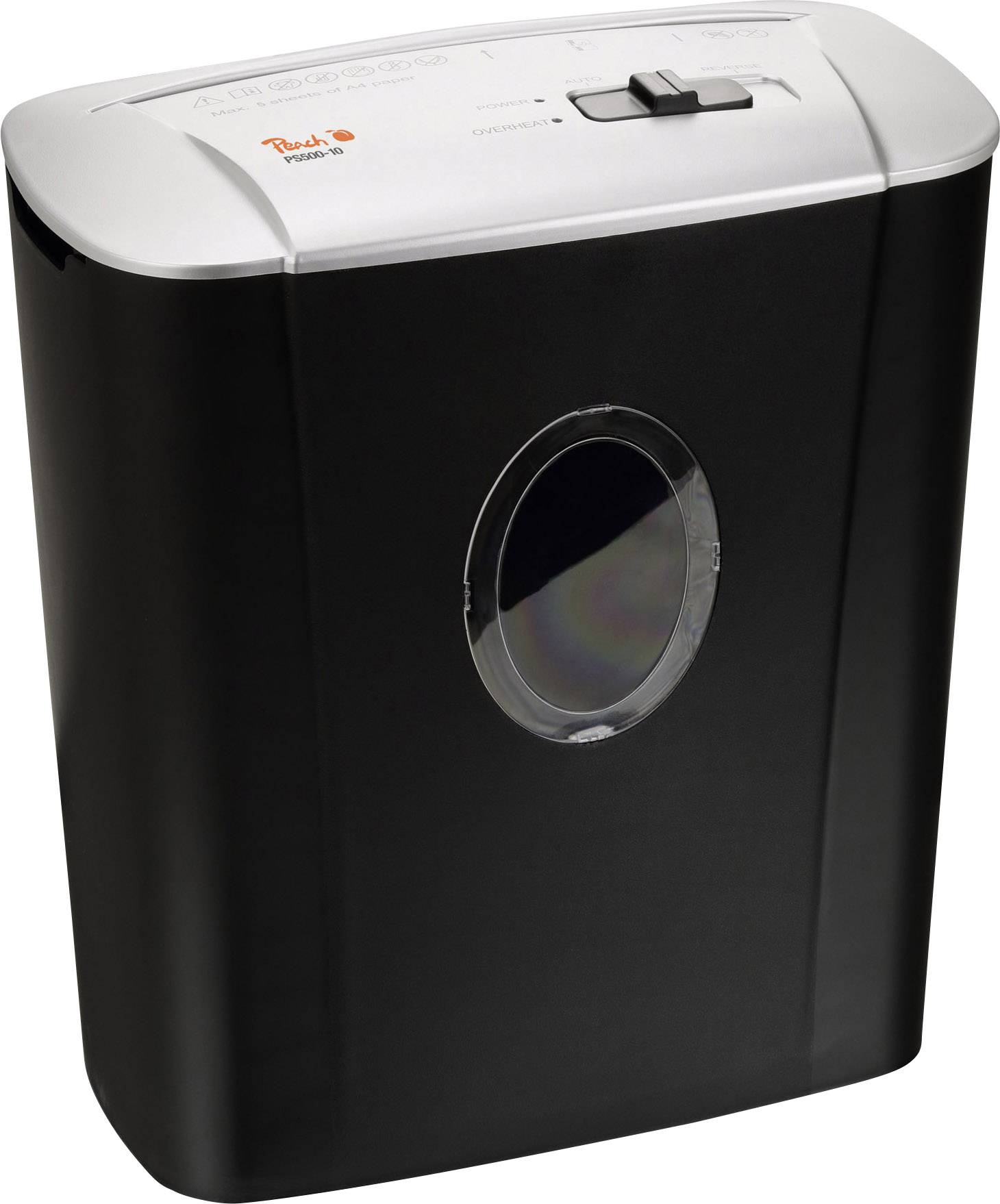 Peach PS500-10 Aktenvernichter 5 Partikelschnitt 4 x 28 mm 11 l Vernichtet auch Kreditkarte