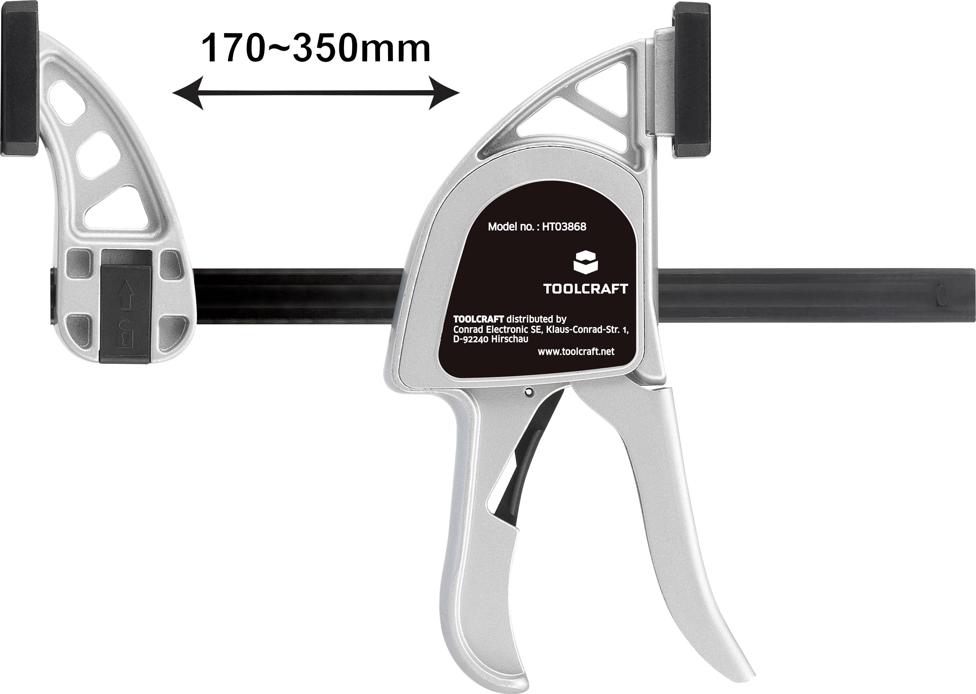 TOOLCRAFT Alu Einhandzwinge 150 x 85mm 3000N 1595415 Ausladungs-Maße:85mm
