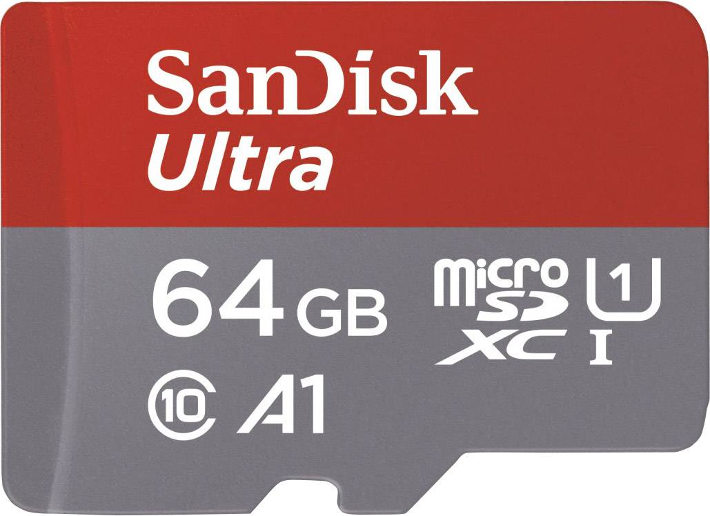 SanDisk Ultra® microSDXC-Karte 64GB Class 10, UHS-I A1-Leistungsstandard, inkl. Android-Software, inkl. SD-Adapter