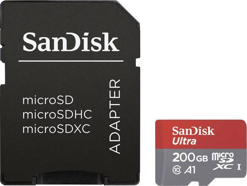 SanDisk Ultra® microSDXC-Karte 200GB Class 10, UHS-I A1-Leistungsstandard, inkl. Android-Software,