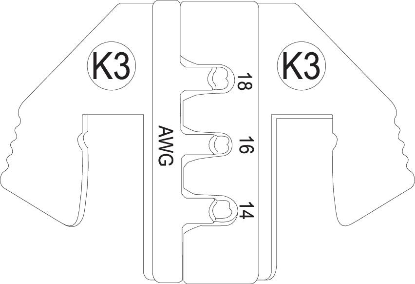 TOOLCRAFT PLE-0K3 Crimp-Einsätze Geeignet für Stecker: DEUTSCH Quetschbereich AWG: 14 bis 18 awg Passend für Marke (Zangen)