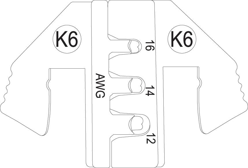 TOOLCRAFT PLE-0K6 Crimp-Einsätze Geeignet für Stecker: DEUTSCH Quetschbereich AWG: 12 bis 16 awg Passend für Marke (Zangen)