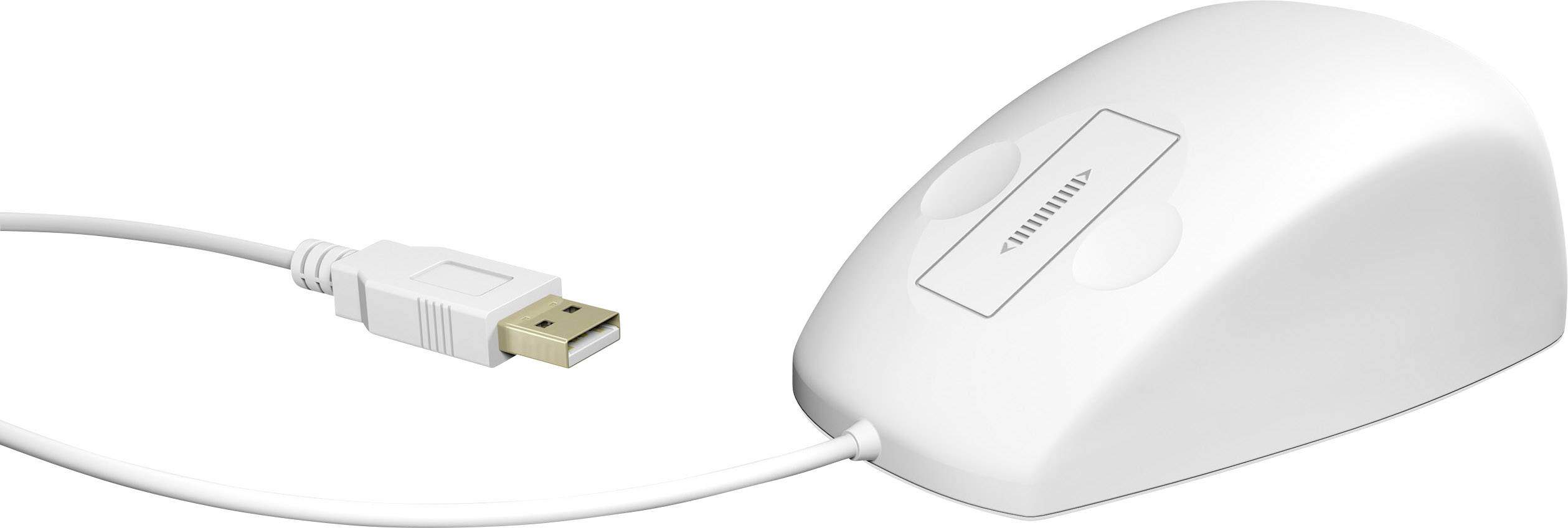 Keysonic KSM-5030M-W Maus USB Weiß 3 Tasten Spritzwassergeschützt, Staubgeschützt