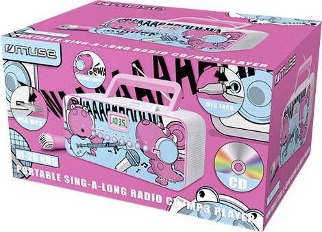 Muse M-29 KDG Kinder CD-Player CD, UKW, USB Inkl. Mikrofon Pink