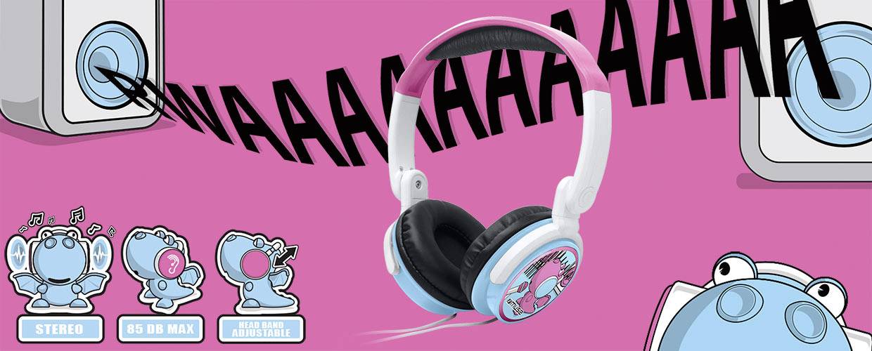Muse M-180 KDG Kinder Over Ear Kopfhörer Over Ear Faltbar, Lautstärkebegrenzung Pink