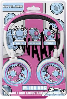 Muse M-180 KDG Kinder Over Ear Kopfhörer Over Ear Faltbar, Lautstärkebegrenzung Pink