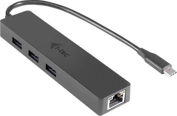 'Schwarzer USB-C-Hub mit Aufdruck 