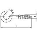 TOOLCRAFT 159609 Gebogene Schraubhaken 40 mm Stahl galvanisch verzinkt 100 St.