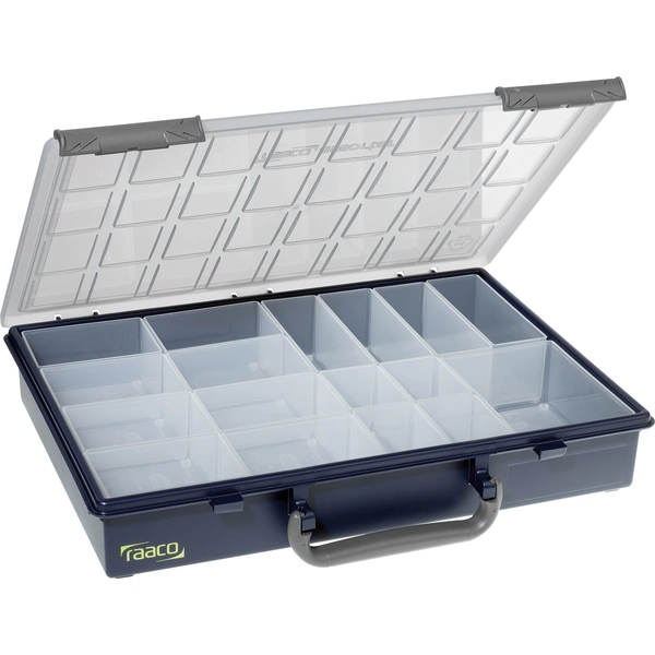 raaco Assorter 55 4x8-17 Sortimentskasten (L x B x H) 338 x 261 x 57 mm Anzahl Fächer: 17 feste Unterteilung Inhalt 1 St. raaco Assorter 55 4x8-17 Sortimentskasten (L x B x H) 338 x 261 x 57 mm Anzahl Fächer: 17 feste Unterteilung Inhalt 1 St.