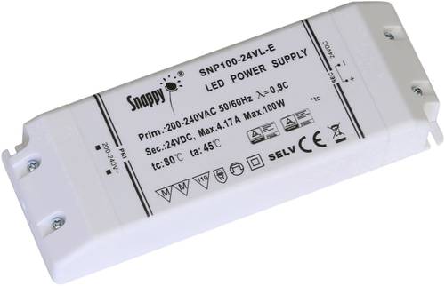 Dehner Elektronik Snappy SNP100-12VL-E LED-Trafo Konstantspannung 100W 0 - 8.33A 12 V/DC nicht dimmb