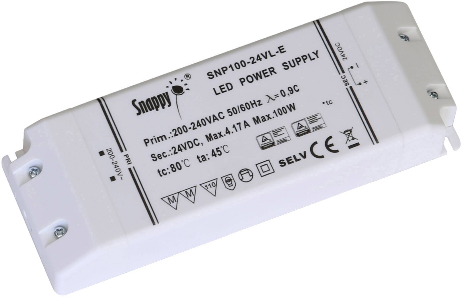 Dehner Elektronik Snappy SNP100-12VL-E LED-Trafo Konstantspannung 100 W 0 - 8.33 A 12 V/DC nicht di