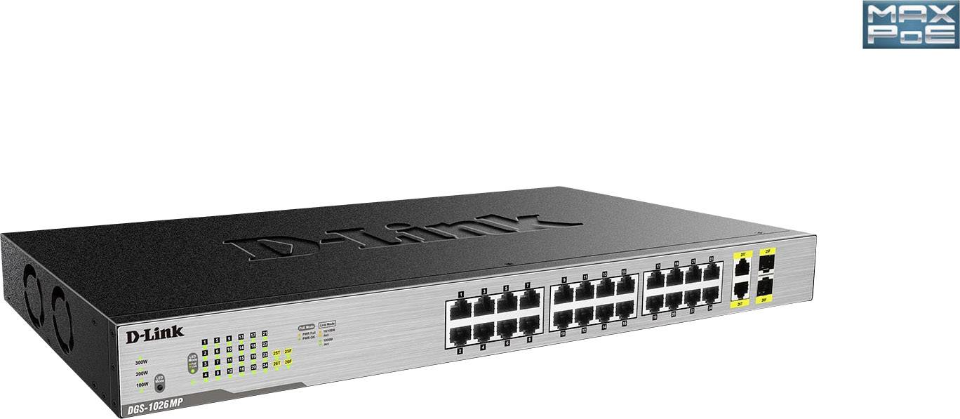 D-Link DGS 1026MP - Switch - unmanaged - 24 x 10/100/1000 (PoE)