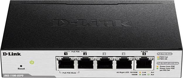 D-Link DGS-1100-05PD Netzwerk Switch 1 GBit/s PoE-Funktion