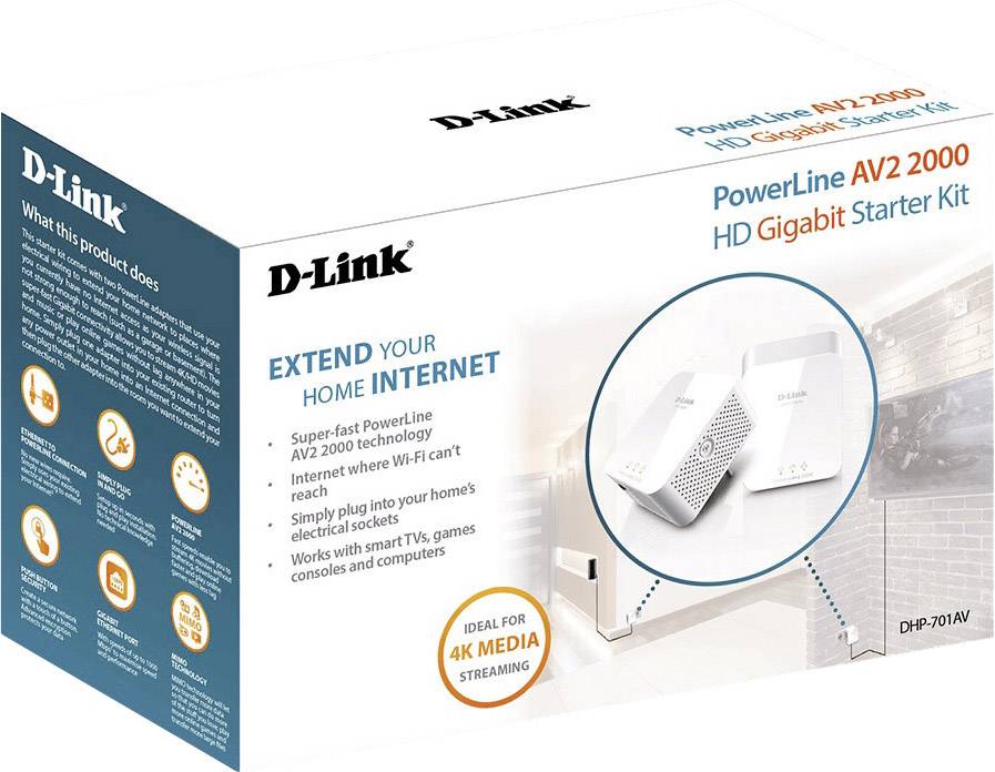 D-Link 2000Mbit Powerline AV2 Kit Powerline Starter Kit 1900 MBit/s