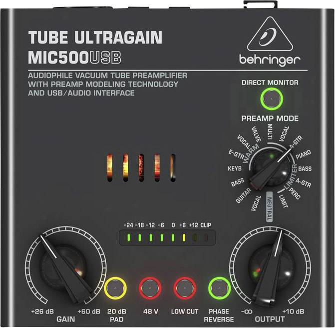 Behringer Tube Ultragain MIC500USB Mikrofon Vorverstärker