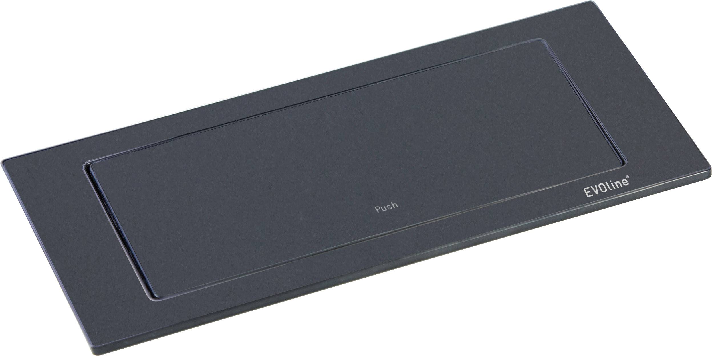 EVOline 1592.7100.5300 Einbau-Steckdosenleiste 2fach Lack-Schwarz Schutzkontakt 1St.