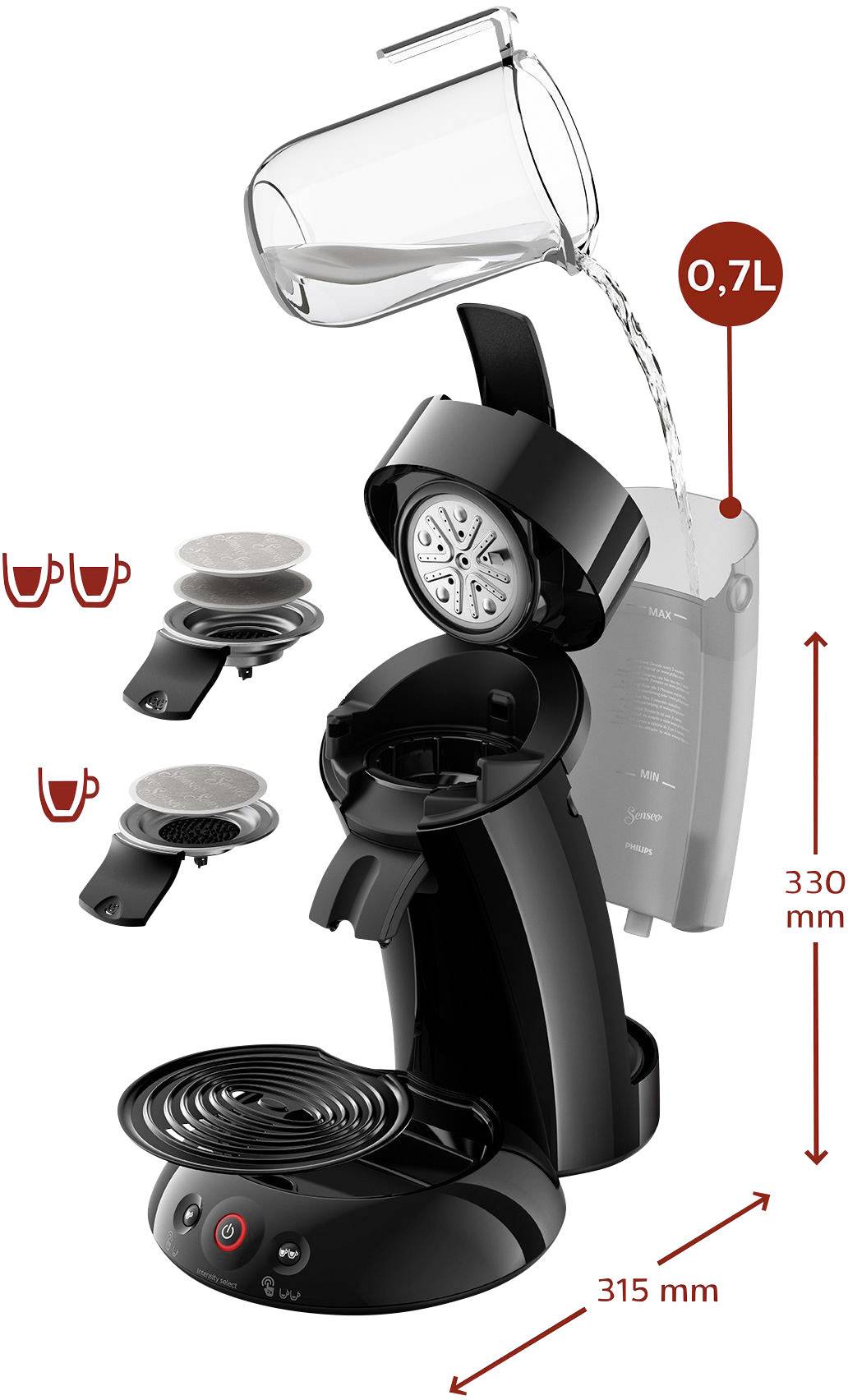 SENSEO® HD6554/70 Original HD6554/70 Kaffeepadmaschine Hellblau