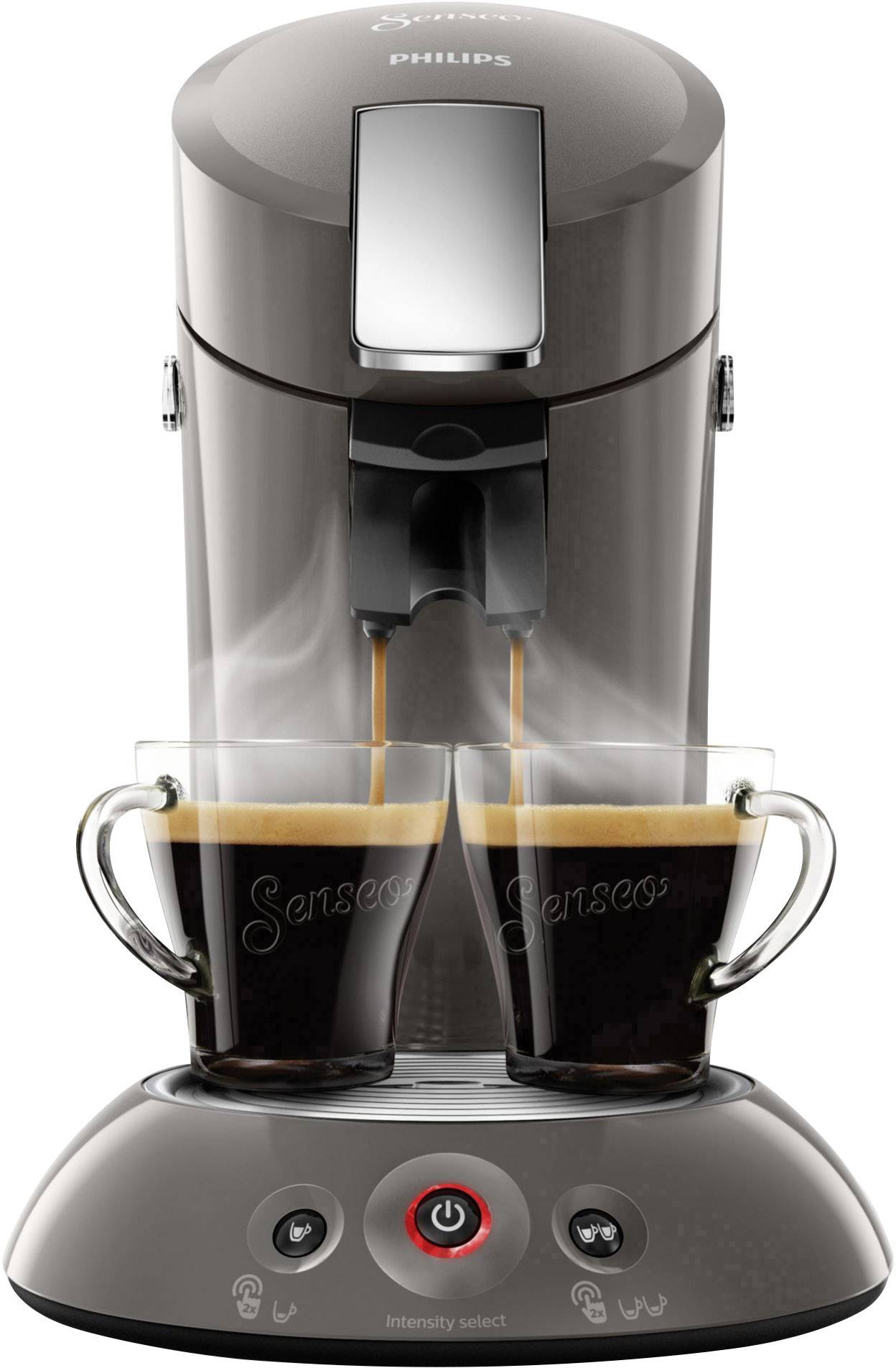 SENSEO® HD6556/00 Kaffeepadmaschine Hellgrau, Metall