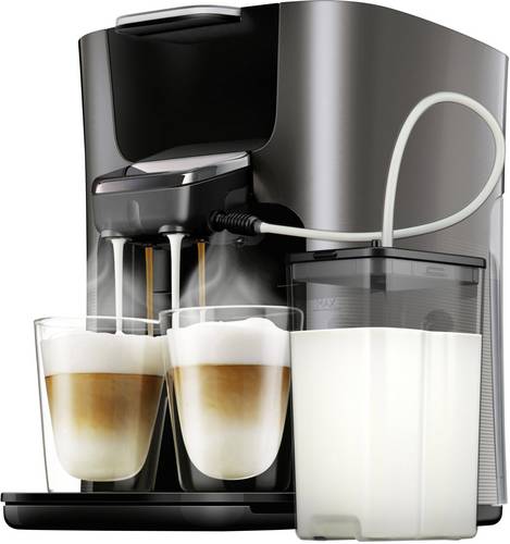 SENSEO® HD6574/50 Latte Duo Plus HD6574/50 Kaffeepadmaschine Anthrazit mit Milchbehälter