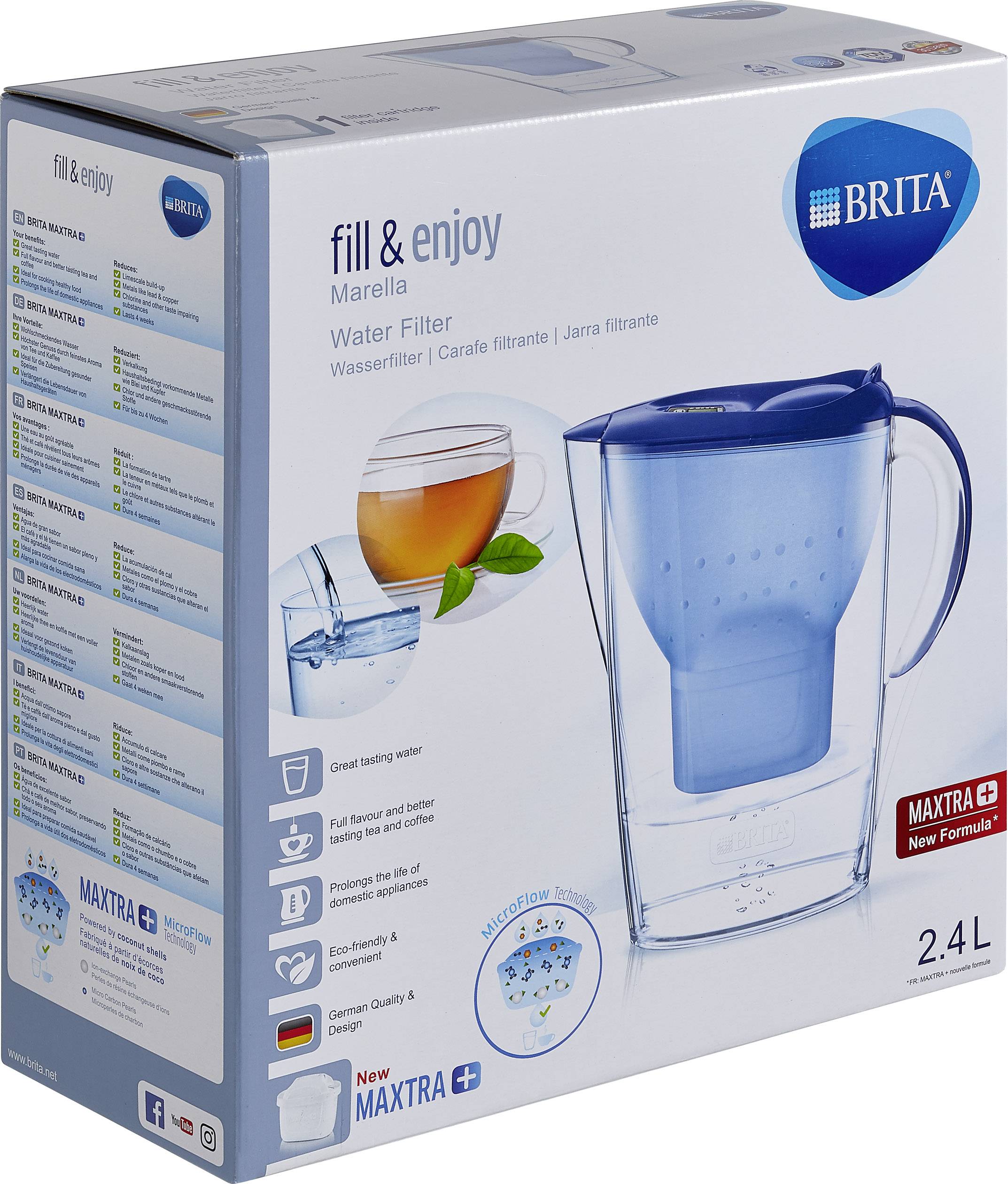 Brita Marella Cool MAXTRA+ 076634 Wasserfilter 2.4 l Blau