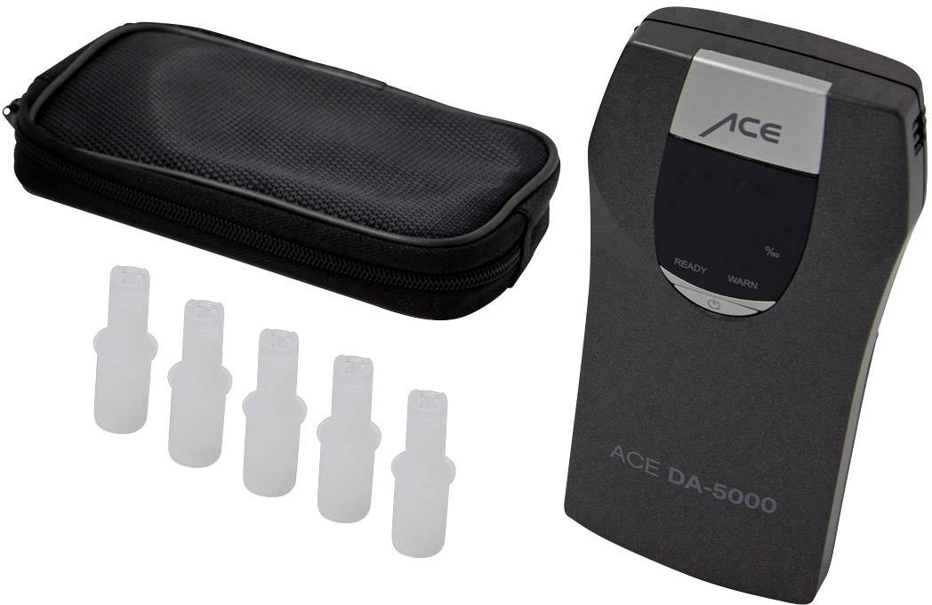 ACE DA-5000 Alkoholtester Grau 0 bis 4 ‰ Countdown-Funktion, Alarm, Verschiedene Einheiten anzeigbar, inkl. Display