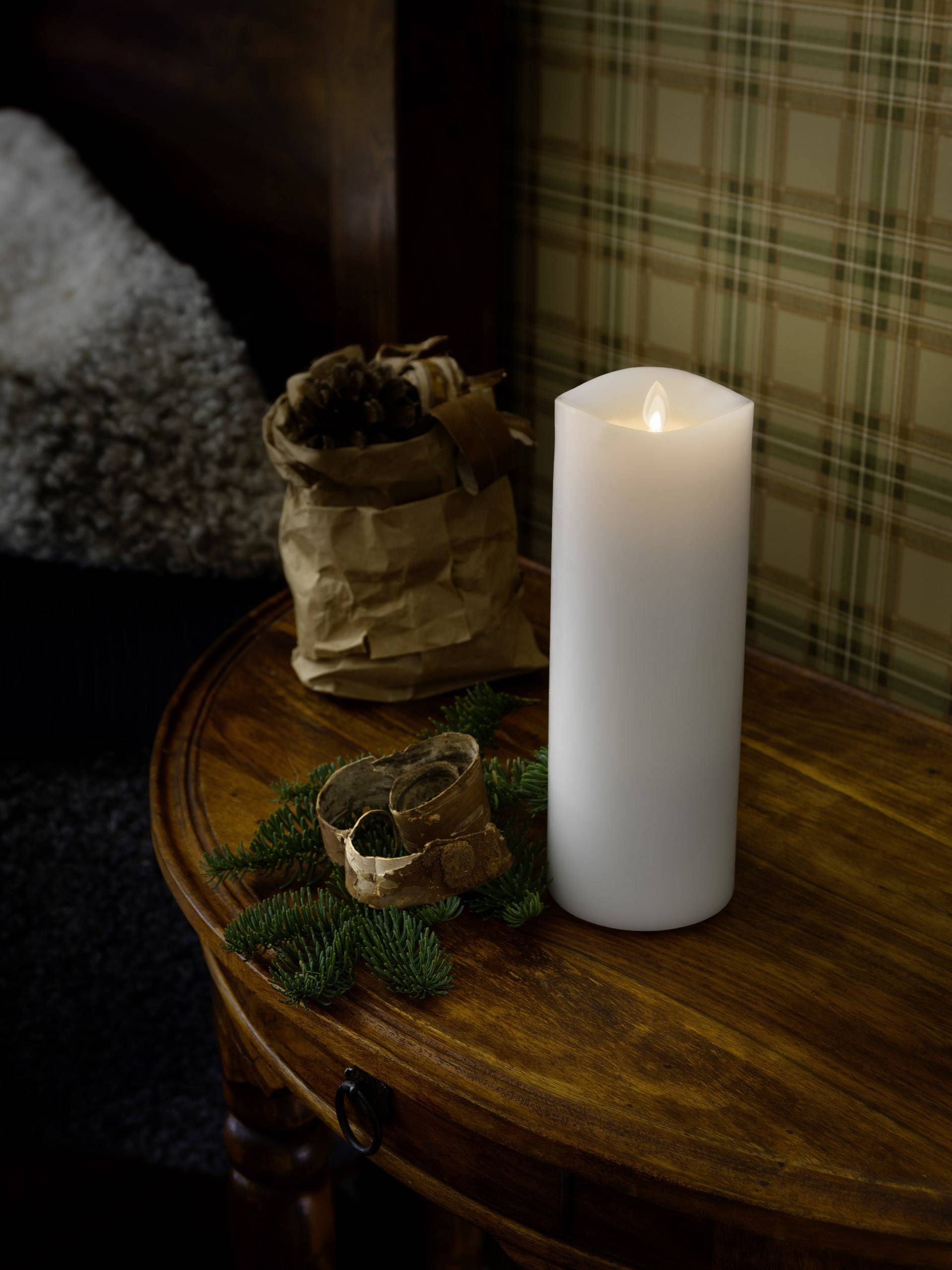 Konstsmide 1862-100 LED-Kerze Weiß Warmweiß (Ø x H) 9cm x 23cm