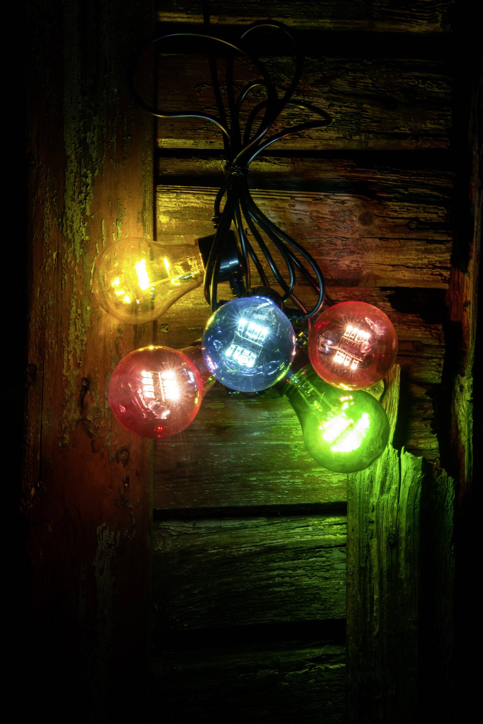 Konstsmide 2372-500 Party-Lichterkette Außen batteriebetrieben Anzahl Leuchtmittel 45 LED Mehrfarbig Beleuchtete Länge: 2m