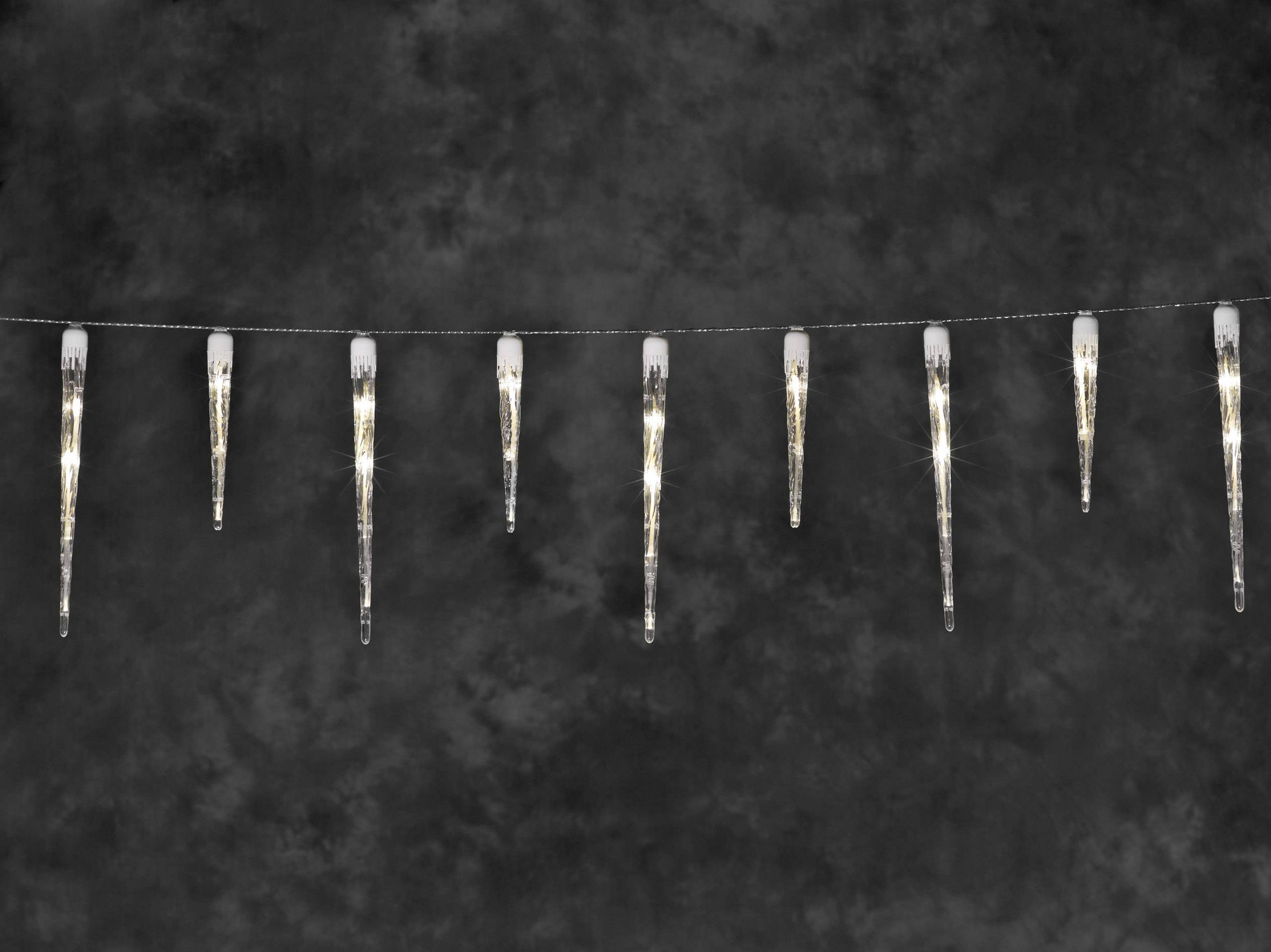 Konstsmide Lichtervorhang-Eiszapfen Außen 24 V 24 LED Warmweiß