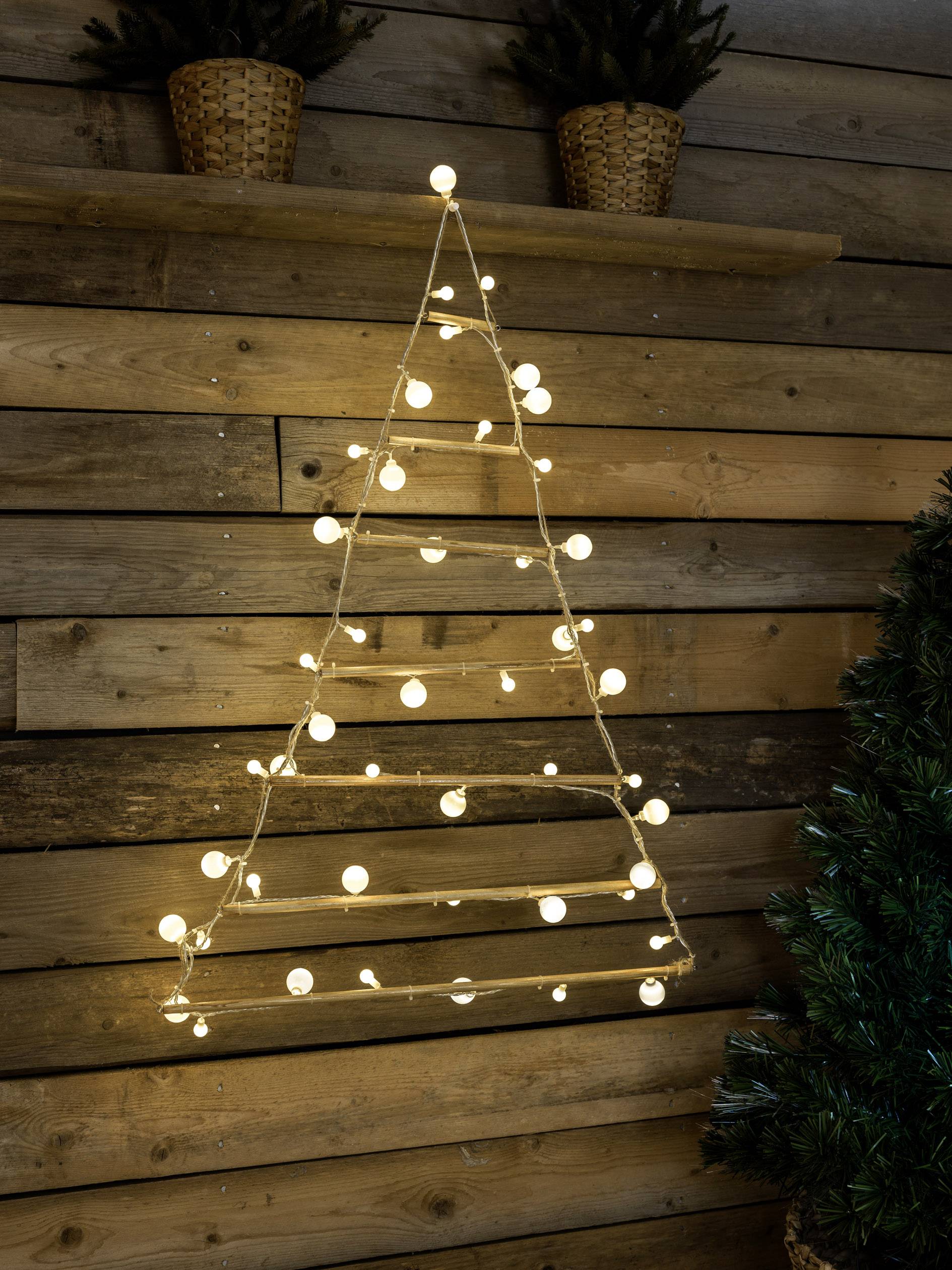 Konstsmide 2887-103 Holz-Figur Pyramide Warmweiß LED Holz