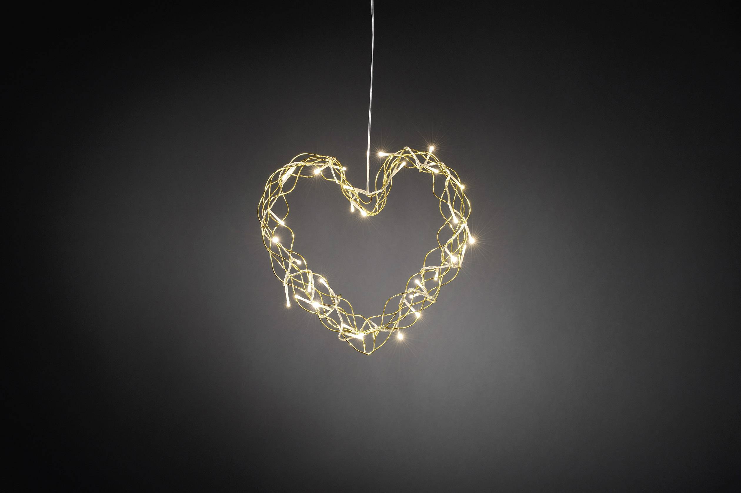 Konstsmide 2892-803 Kranz mit Beleuchtung Herz LED Gold dimmbar