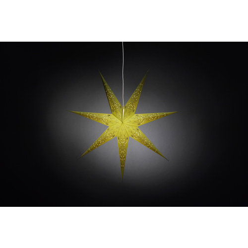 Konstsmide 2982-900 Weihnachtsstern Glühlampe, LED Grün bestickt, mit ausgestanzten Motiven, mit Schalter