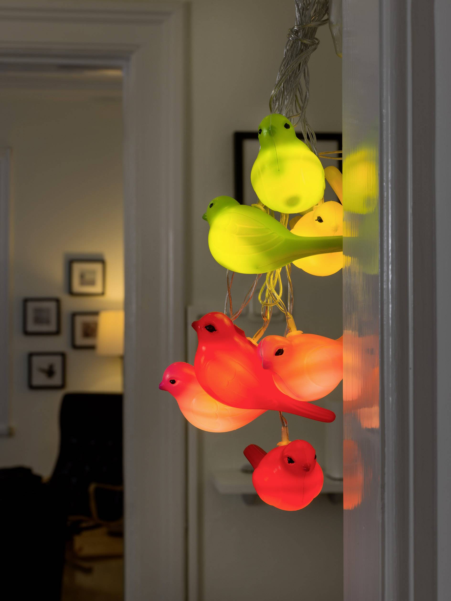 Konstsmide 1476-503 Motiv-Lichterkette Vögel Innen  netzbetrieben Anzahl Leuchtmittel 8 LED Warmweiß Beleuchtete Länge: 3.5 m