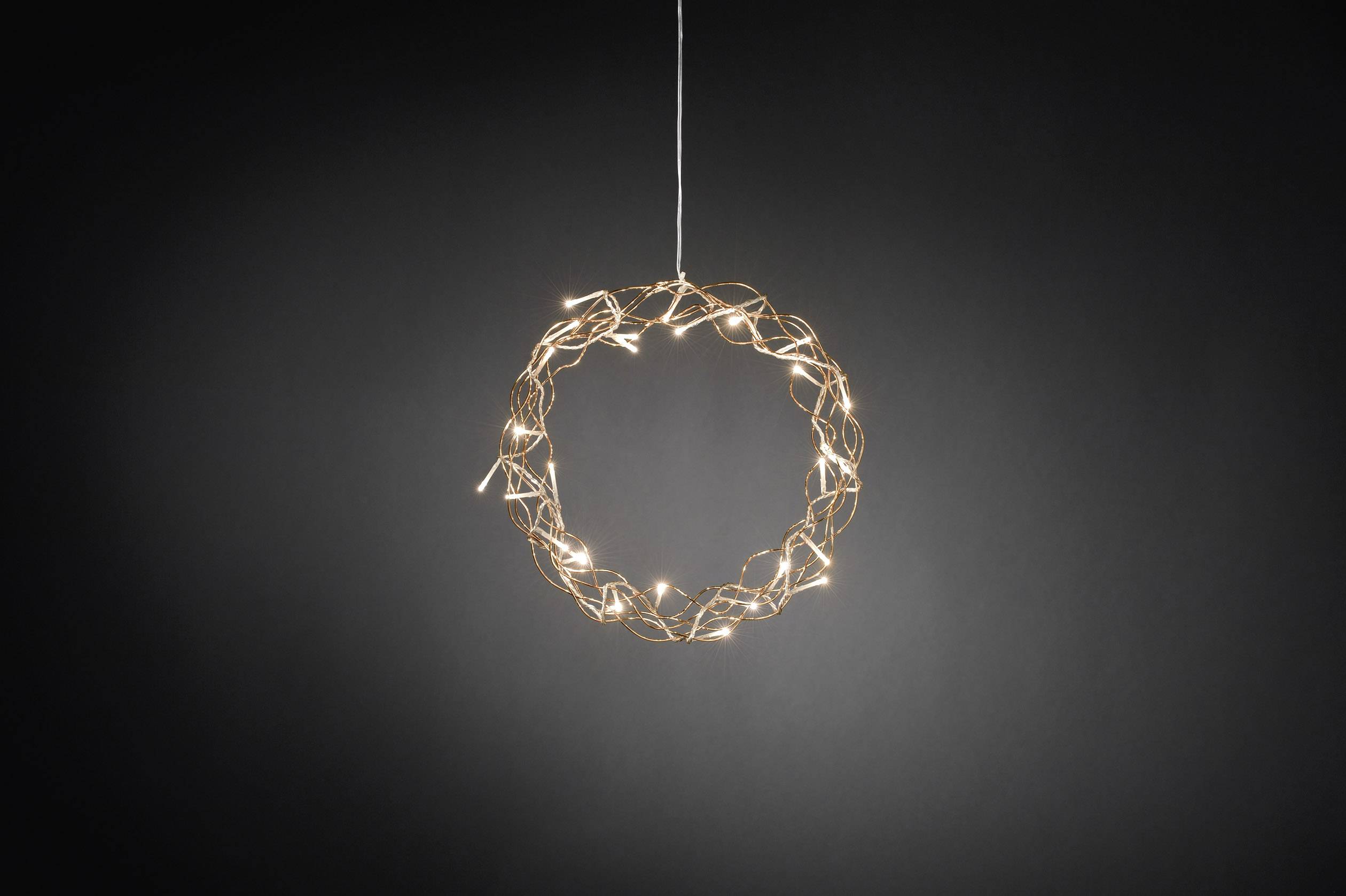 Konstsmide 2890-603 Kranz mit Beleuchtung Warm-Weiß LED Kupfer EEK: LED (A++ - E) dimmbar