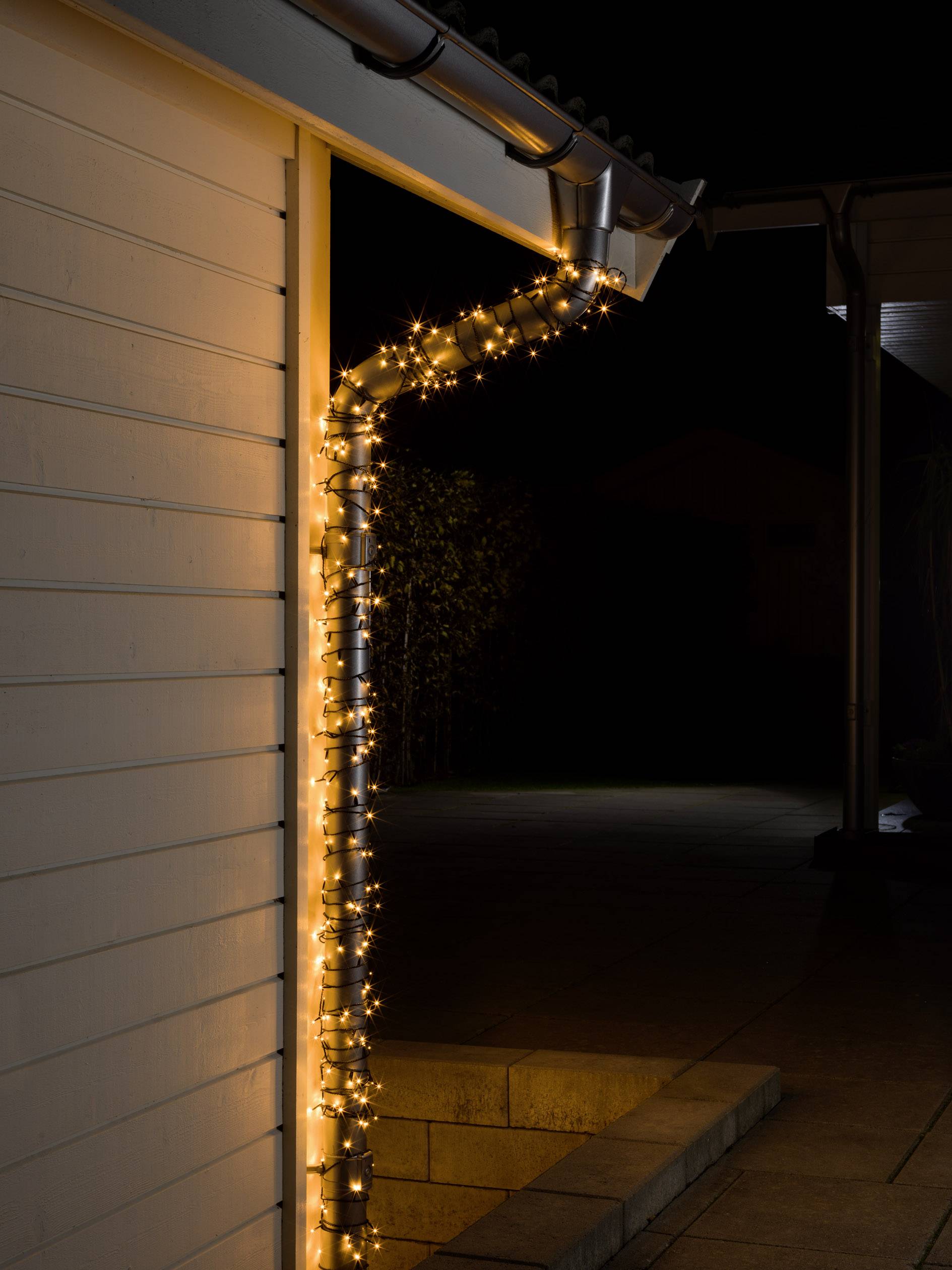 Konstsmide 3609-800 Micro-Lichterkette Außen netzbetrieben Anzahl Leuchtmittel 20 LED Bernstein Beleuchtete Länge: 3.04 m