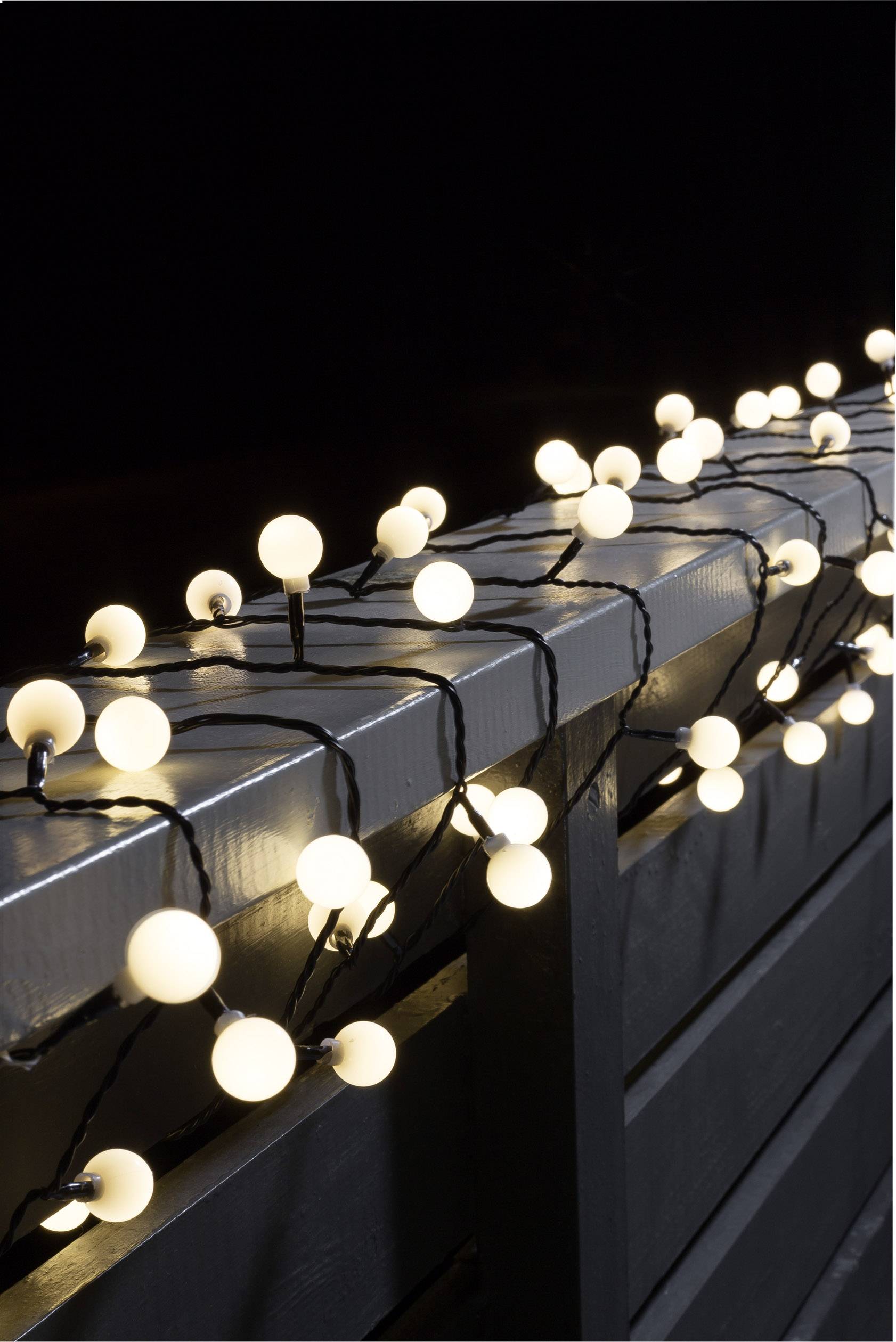 Konstsmide 3696-107 Mini-Lichterkette Außen netzbetrieben Anzahl Leuchtmittel 80 LED Warmweiß Beleuchtete Länge: 6.32 m