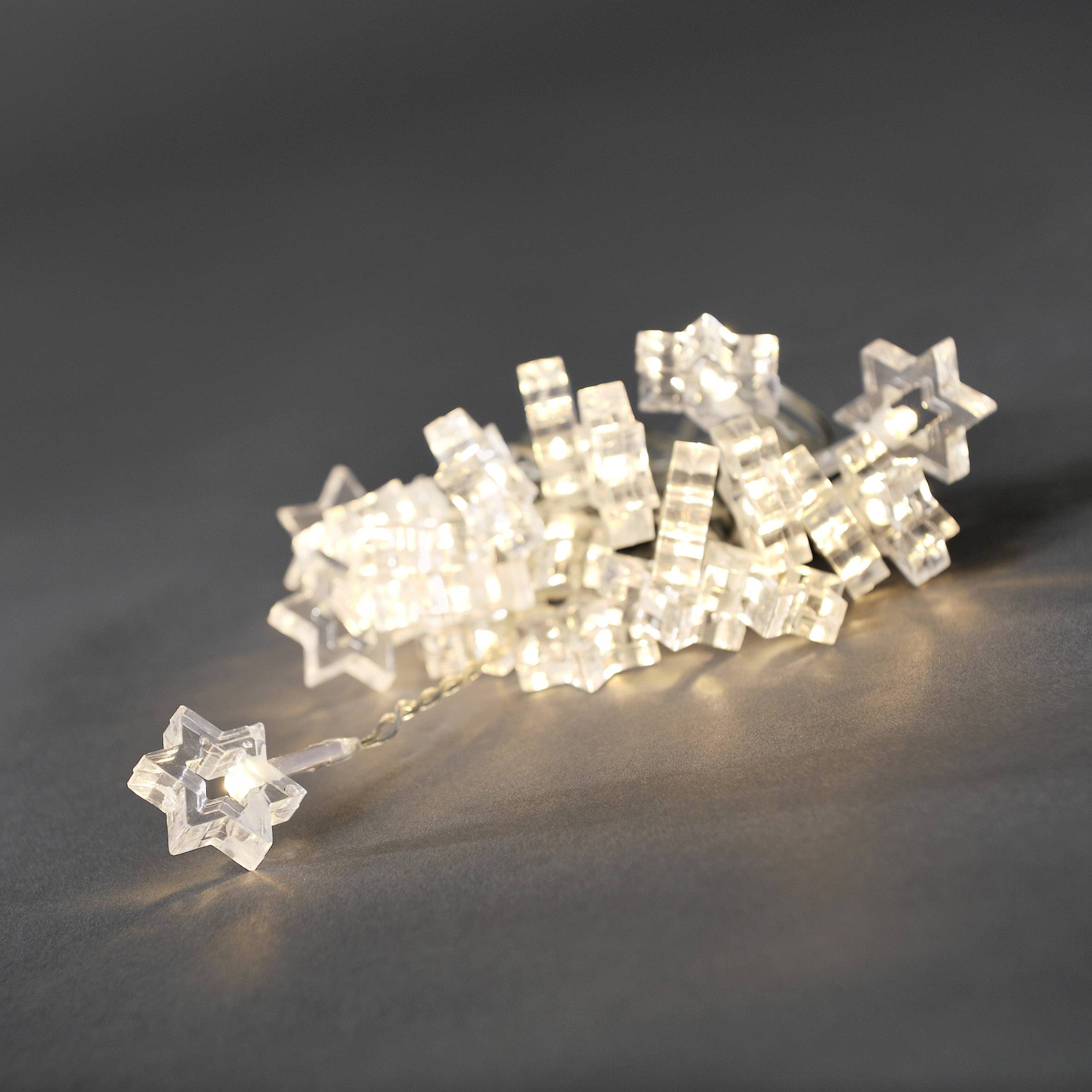 Konstsmide 4090-103 Motiv-Lichterkette Stern Innen netzbetrieben Anzahl Leuchtmittel 24 LED Warmweiß Beleuchtete Länge: 2.3m
