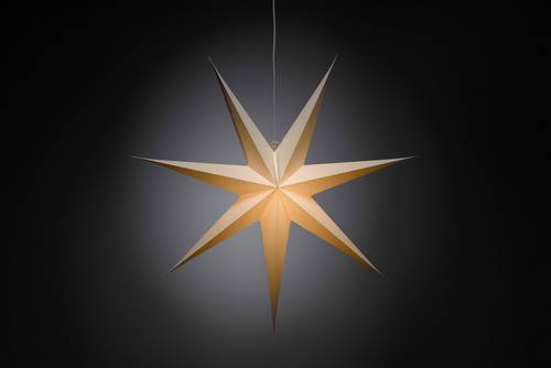 Konstsmide 2918-200 Weihnachtsstern Glühlampe, LED Weiß mit ausgestanzten Motiven, mit Schalter