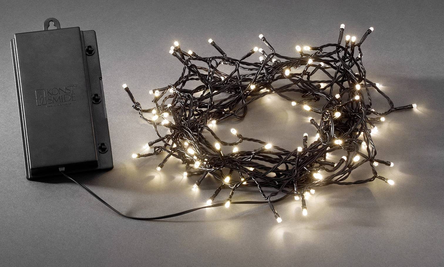 Konstsmide 3733-100 Lichterketten mit Batterien Außen batteriebetrieben Anzahl Leuchtmittel 240 LED Warmweiß Beleuchtete Länge